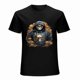 thumbnail image 1 of Black Hoodie Skull Vintage Comics Graphic Tee shirt Unisex short sleeve Stree Art top, 1 of 4