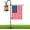 Black Shepherds Hook B, variant on 50 In Garden Flag Stand with Shepherd Hooks, 5-Prong Base, Windproof Yard Flag Pole Holder with Clip and Spring Stoppers for Outdoor Lawn and Patio
