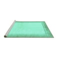 thumbnail image 2 of Ahgly Company Machine Washable Indoor Square Solid Turquoise Blue Modern Area Rugs, 4' Square, 2 of 4