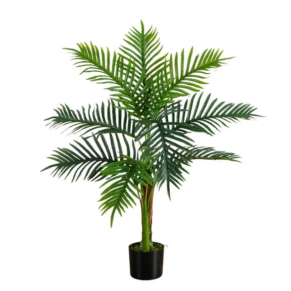 Nearly Natural 3ft. UV Resistant Artificial Double Robellini Palm Tree (Indoor/Outdoor)
