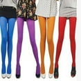 thumbnail image 2 of Women’s Solid Colored Full Footed Tights Pantyhose Vibrant Color Opaque Fashion Tights Hosiery, 2 of 19