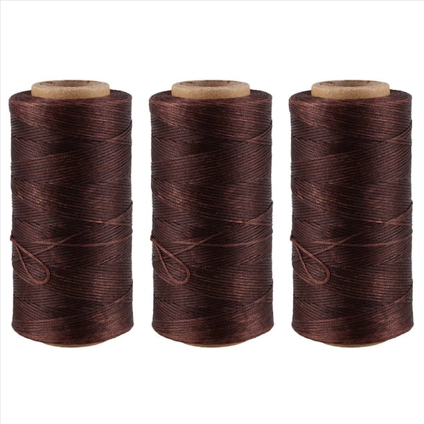 3 Piezas 260M 150D 1MM Costura de Enroscada Hilo de Mano Aguja de Mano Craft DIY Color: MarrÓN