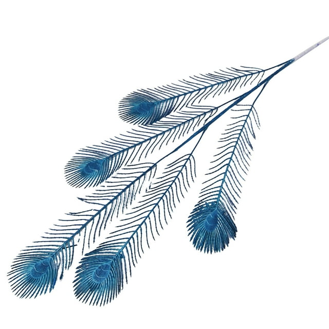 Coofit 2PCS Artificial Flower Lifelike Peacock Tail Fake Plant Fake Flower for Wedding