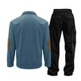 thumbnail image 2 of guisaled Men's Casual Tracksuits 2 Piece Set Active Long Sleeve Sweatsuits Stand Collar Button Pullover Tops And Sweatpants Outfits, 2 of 6