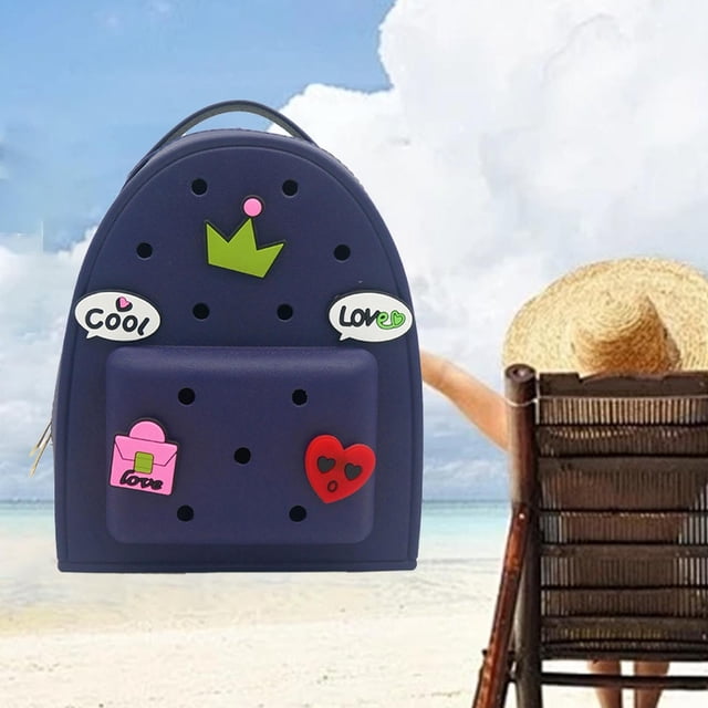 Sac à Dos en Gelée, Sac à Dos à Motif Mignon, Sac à Dos à Épingles, Mini Sac à Dos Mignon avec Breloque, Sac à Trous en Silicone avec Breloque, Sac à Dos Polyvalent, Sac à Dos de Magasinage, Sac de Voyage Extérieur