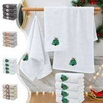 Dmlowu 4pcs Christmas Bath Towels - Comfortable Soft Cotton Towels, Quicker Dry Christmas Decorations Bathroom Towels, 13x31" Christmas Bathroom Decor