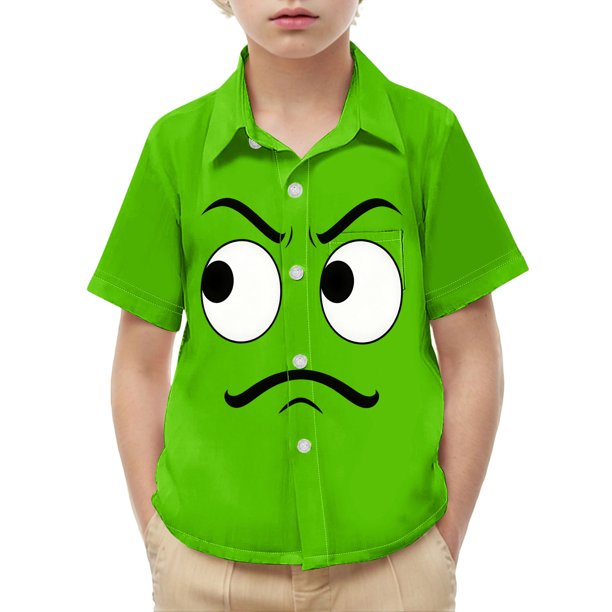 Blusa y camisa de manga corta con cuello vuelto para niños y niñas, moda, estampado bonito con bolsillo, camisa informal de manga corta para niño.