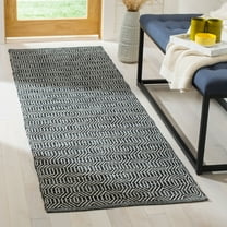 SAFAVIEH Montauk Grozda Geometric Cotton Runner Rug, Ivory/Dark Grey, 2'3" x 7'