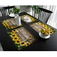 thumbnail image 3 of Placemats for Dinning Table Set of 6 Waterproof Cloth Table Mats, Cotton Linen Place Mats Fabric Dinner Mat, Sunflower Inspirational Quote-Welcome, Table Decor Easy Clean Machine Washable, 3 of 6