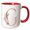 Red/White, variant on 3drose, Pretty Pink Floral and Babies Breath Monogram Initial G, 11oz Two-tone Red Mug