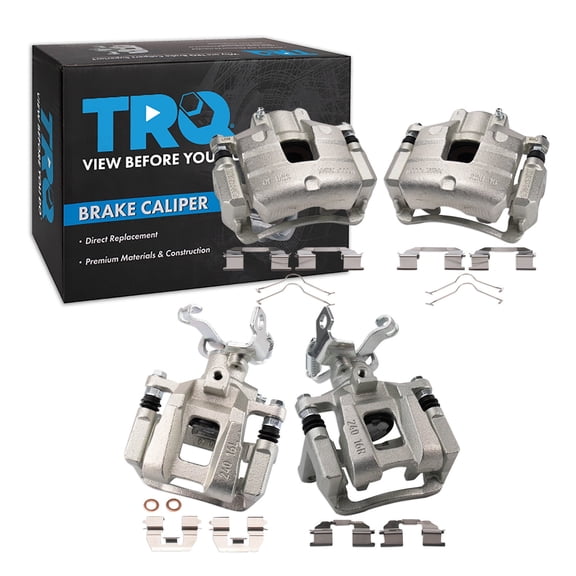 TRQ Front and Rear Brake Caliper Set Zinc Coated Brackets Fits 2016-2019 Chevrolet Malibu