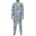 thumbnail image 7 of Salouo Dogs With Pool Floats Print Button-Front Long Sleeve Pajama Set for Men, Soft 2Pjs Men's Long Sleeve Sleepwear -Medium, 7 of 7