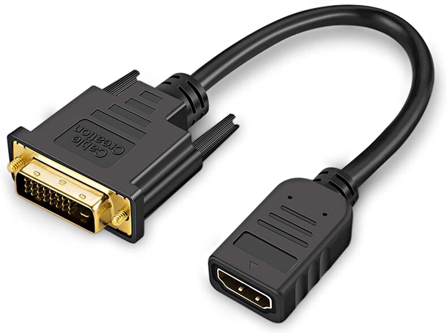 Hdmi To Dvi Cable 0 5ft Short Cablecreation Bi Directional 4khdmi Female To Dvi I 24 1 Male Adapter 1080p Dvi To Hdmi Video Conveter Compatible With Pc Tv Tv Box Ps5 Blue Ray Xbox Switch Walmart Com