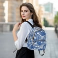 thumbnail image 6 of FORMRS Mini Backpack Purse for Women Travel Daypack Casual Shoulder Bag, Blue Garden Pattern, 6 of 7