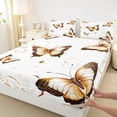 thumbnail image 3 of Manfei Flying Butterflies Boy Girl 4 Pieces Queen Sheet Sets,Exotic Style Ultra Soft Flat Sheet,Dreamy Princess Queen Fitted Sheet,Super Cozy Room Decor, 3 of 7