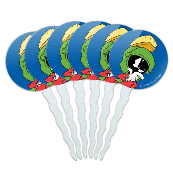 Looney Tunes Marvin The Martian Cupcake Picks Toppers Decoration Set of 6