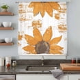 thumbnail image 5 of Orange Sunflower Sheer Curtains 45 Inches Long, Spring Summer Botanical Flowers Light Filering Curtains, Breathable Simi Curtain Privacy Drapes for Kitchen Bathroom Lightweight Small Window Treatment, 5 of 9