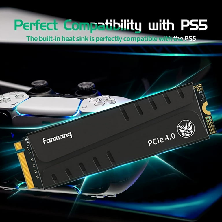 fanxiang S770 2TB PS5 SSD PCIe 4.0 NVMe SSD m.2 2280 Internal Hard Drive up  to 7400MB/s PS5 Console Gaming SSD with Heatsink for PS5 Enthusiasts,