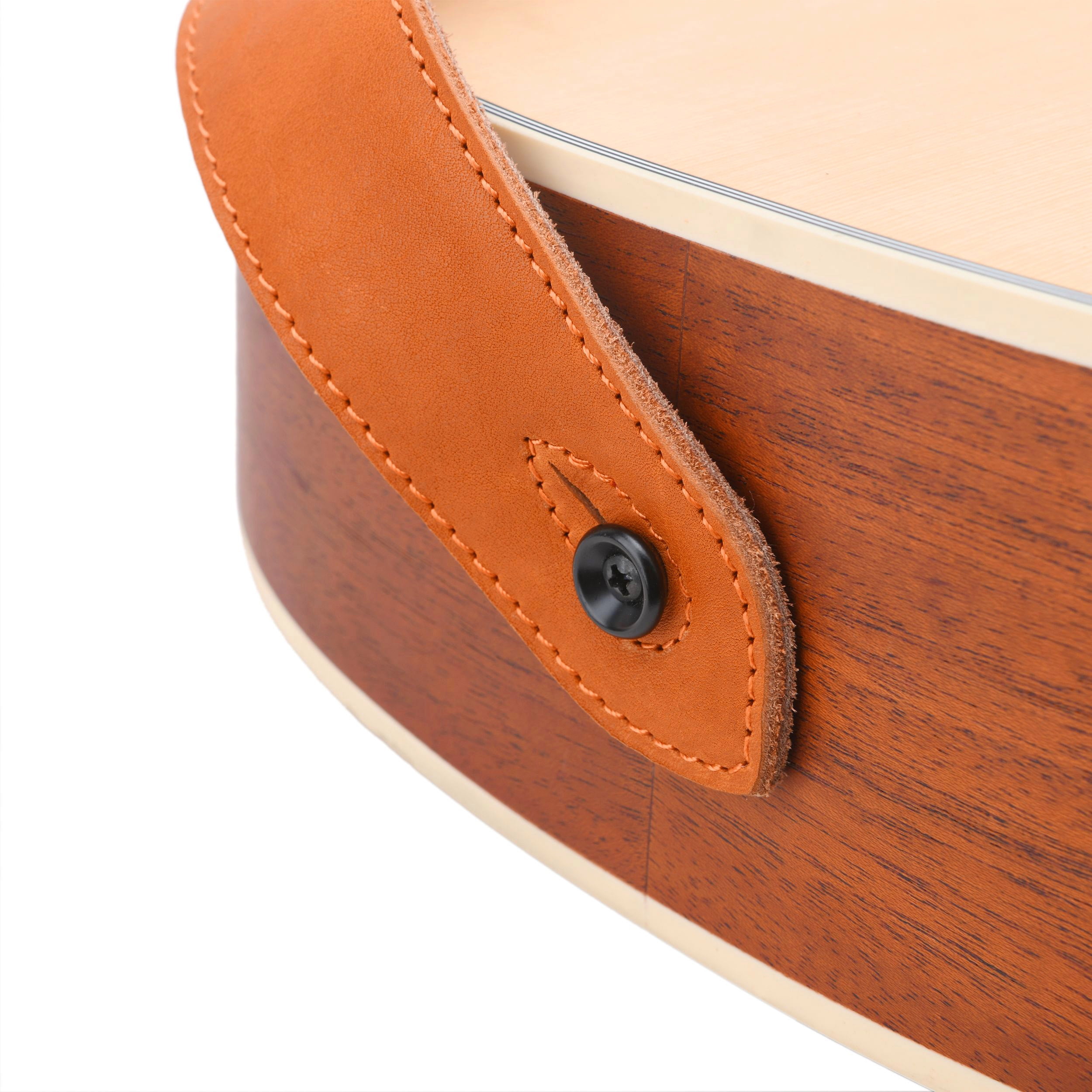 RAM'S LAND Adjustable Guitar Strap Handmade Leather Acoustic Electric Bass Guitar Straps