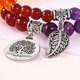 thumbnail image 5 of Pulsera de piedras naturales - Pulsera de cuentas naturales para mujer - Juego de dos pulseras con accesorios de árbol de la vida y hojas, E, 5 of 5