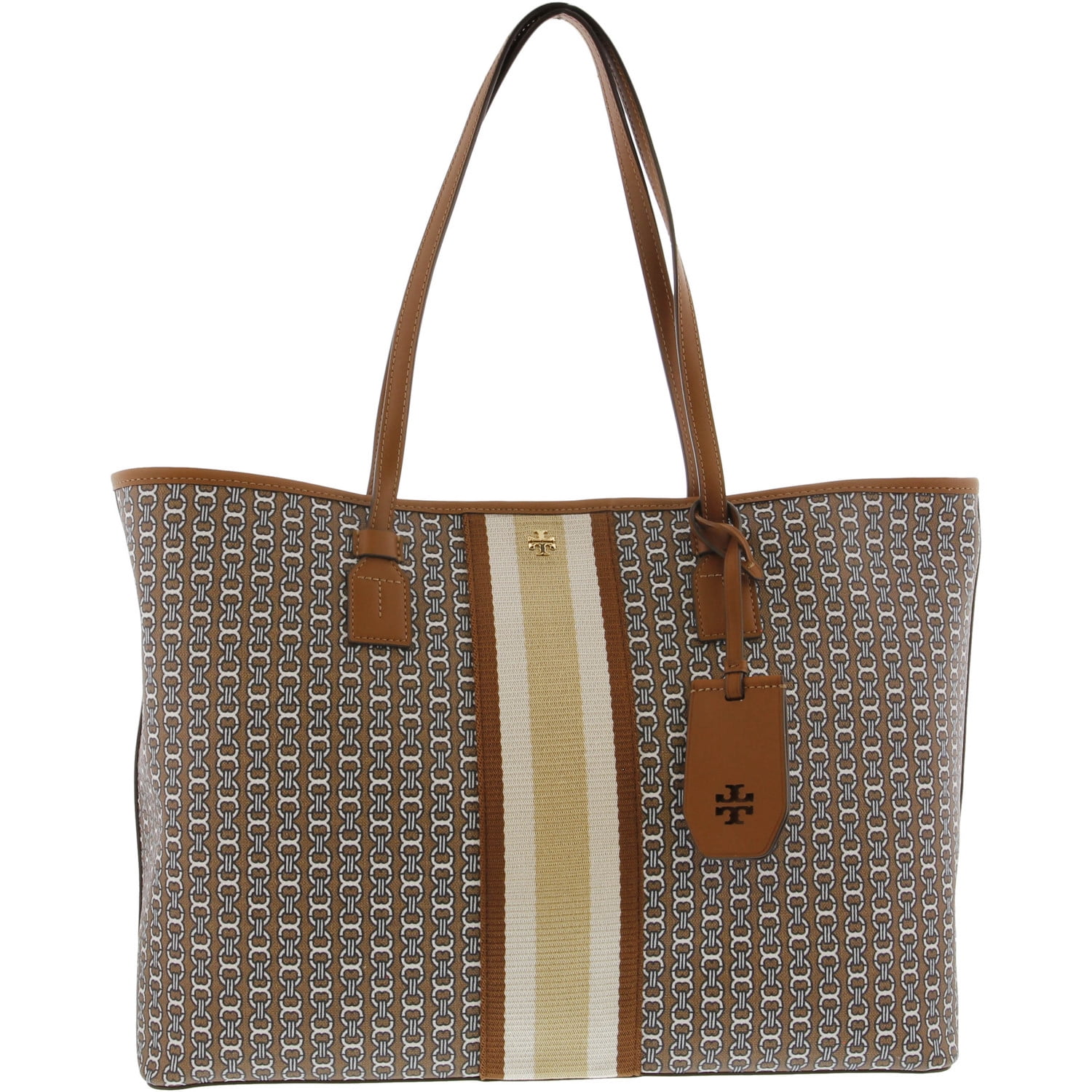 Tory Burch Women's Gemini Link Canvas Tote Shoulder Bag - Light Umber ...