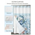thumbnail image 2 of No Hook Cloth Fabric Shower Curtain with Snap in Liner, Coastal Blue Crab Waterproof Shower Curtains Set with See Through Top Window, Ocean Nautical Starfish Coral Wooden Bath Curtains Shower 66"x72", 2 of 6