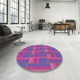 thumbnail image 4 of Ahgly Company Machine Washable Indoor Round Transitional Magenta Pink Area Rugs, 8' Round, 4 of 7