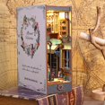 thumbnail image 2 of DIY Book Nook Kit 3D Wooden Puzzle Bookshelf Insert Decor with Sensor Light DIY Miniature Dollhouse Model Kit Creative Decorative Educational Bookshelf Insert Bookend Building Kits for Ki, 2 of 10