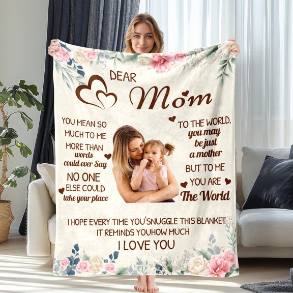 JML Custom Throw Blanket, Personalized Christmas Throw Blanket with Name, Text, Customized Soft Flannel Blankets for Christmas