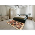 thumbnail image 5 of Ahgly Company Machine Washable Indoor Rectangle Contemporary Brown Red Area Rugs, 2' x 4', 5 of 7