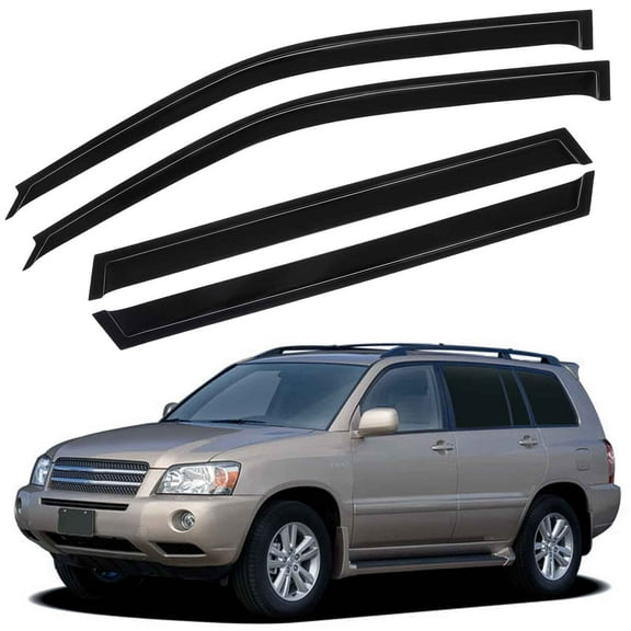 CCIYU Window Visors Side Window Deflector Window Deflector Sun Rain Guard 4Pcs Set Replacement fit for 2001-2007 For Toyota Highlander