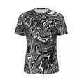 thumbnail image 5 of Black And White Liquid Gym T Shirt Abstract Marble Fashion T-Shirts Couple Casual Tshirt, 5 of 5