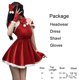 thumbnail image 3 of AniLV - Vestido de Papá Noel navideño con escote halter y espalda descubierta, con copos de nieve, uniforme cálido de felpa, disfraces de cosplay, 3 of 5