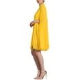 thumbnail image 4 of INSPIRE CHIC Chiffon Dresses for Women's Loose Flowy Cloak Sleeve Cape Pleated Dress M Yellow, 4 of 6