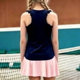 thumbnail image 2 of KHONTS Girls Summer Workout Tank Tops Ruffle Sleeveless Racerback Crewneck Casual Loose Activewear Navy 150, 2 of 7