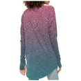 thumbnail image 4 of Womens T Shirts Long Sleeve Top Round Neck Basic Fashion Printed Tshir Thumbhole Tunic Tshirts, 4 of 5