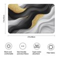 thumbnail image 3 of Black White Marble Gold Wave Pattern Bathroom Rugs Mat,Non Slip Microfiber Bathroom Rug,Rubber Backing,Soft Bathroom Mats for Bathroom Floor,Tub and Shower,17x27in(43x68cm), 3 of 5