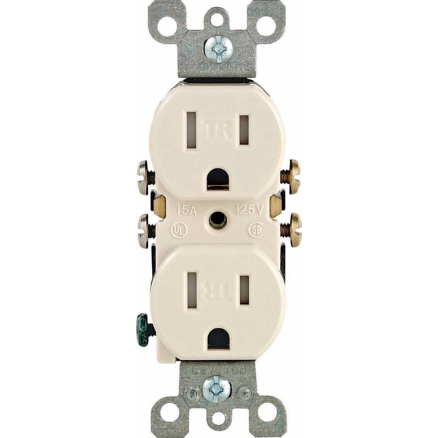 Outlet Leviton, 15 A, 125 V, color almendra ligera, resistente a manipulaciones, paquete de 1