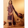 thumbnail image 2 of Women's Violet and Orange Ethnic Kurta Set with Chanderi Silk Trousers and Dupatta, Gotta Patti Suit, S-2XL, 2 of 2