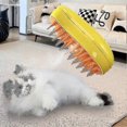 thumbnail image 3 of Steamy Cat Brush, 3 In1 Cat Steamy Brush,best Self Cleaning Steam Cat Brush For Massage, Multifunctional Cat Steamer Brush, For Removing Tangled yellow, 3 of 5