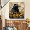 thumbnail image 6 of FLASHLUMI 24x36 Inch Black Bear in Wildflower Field Canvas Wall Art, Whimsical Wildlife Decor for Living Room Bedroom, No Frame, 6 of 10