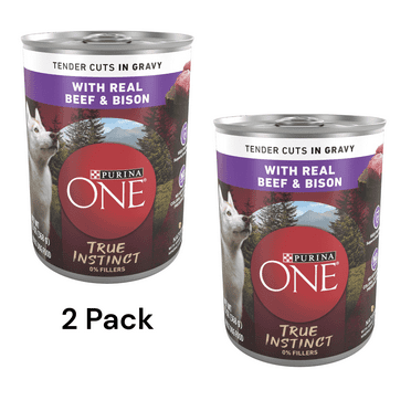 ( 2 Pack ) Purina ONE True Instinct Natural Wet Dog Food, High Protein Soft Beef & Bison, 13 oz Can