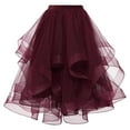 thumbnail image 2 of Aboser Wedding Tulle Skirts for Women Trendy Puffy Tiered Layered Skirt Casual A Line Party Skirts Lightweight Mesh Sheer Tutu Skirt, 2 of 3