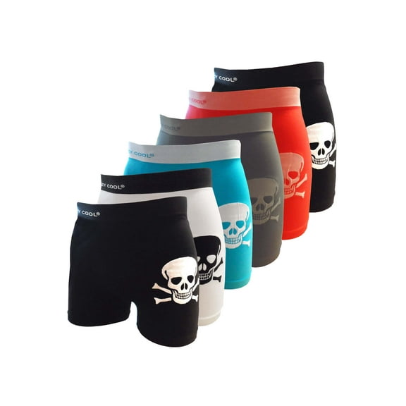 Crazy Cool Men's Seamless Boxer Briefs Underwear 6-Pack Set (Skull)