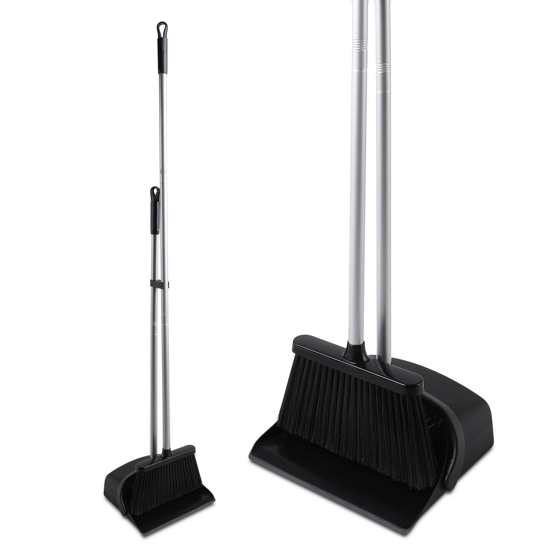 Eyliden 52" Long Handle Broom and Dustpan Set, Black