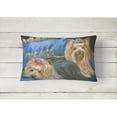 thumbnail image 2 of Yorkshire Terrier Yorkie Satin and Lace Canvas Fabric Decorative Pillow, 2 of 3