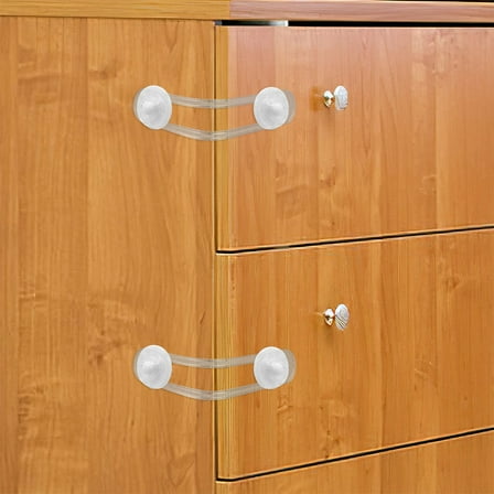 LULULION Safety Cabinet Locks Flexible Plastic Childproofing Home Use Set of 2