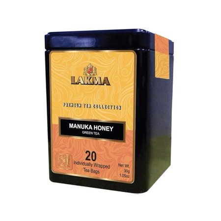 Lakma Green Tea with Manuka Honey - 20 Tea Bags - (1 Pack) - Premium Collection in Metal Gift Tin