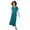 Deep Teal Ditsy, variant on Plus Size Long Floral Print Cotton Gown