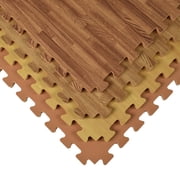 Greatmats Wood Grain Interlocking Wood Look Reversible Foam Tiles 1/2 Inch x 2x2 Ft. Light Wood/Tan 15 Pack